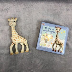 Sophie the Giraffe Baby Teether Flexible Teething Toy Squeaker and Soft Book